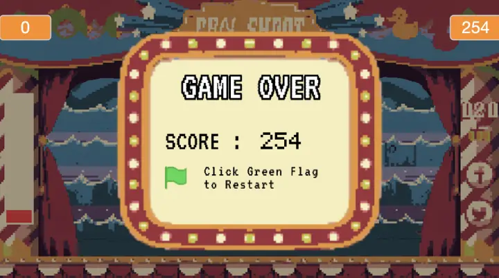 Can Shooting game-over screen